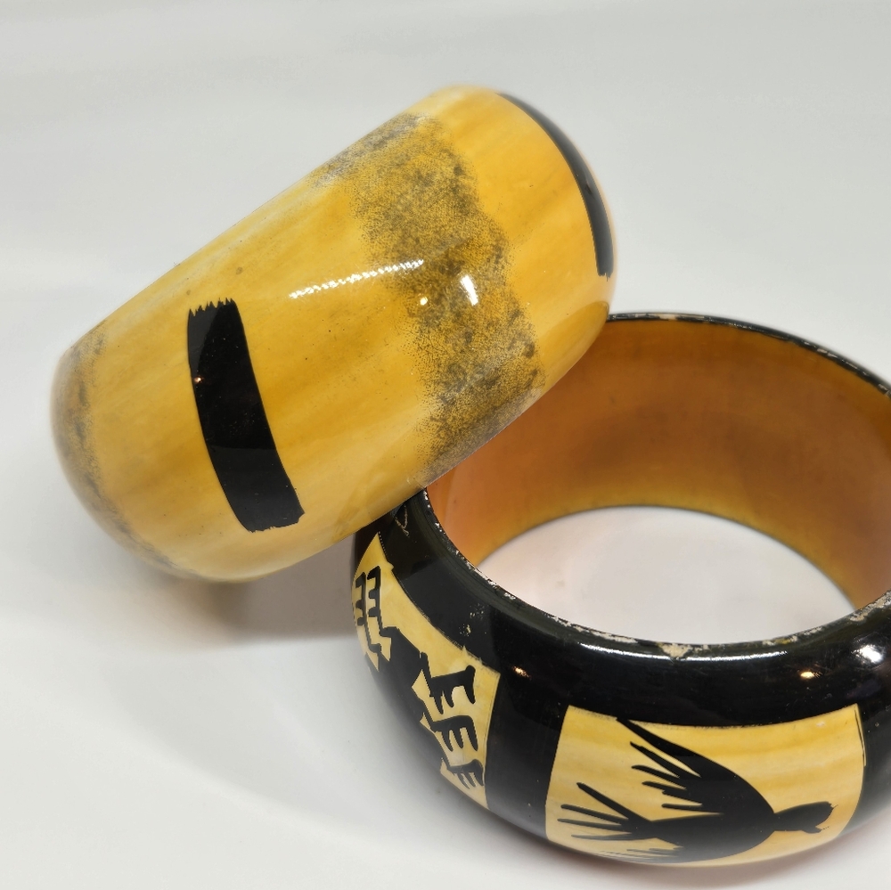 Hand Painted Wood Bangle Bracelets - image 7